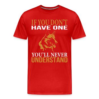 Schäferhund - Männer Premium Bio T-Shirt - Rot - Vorne - Damien (186cm)