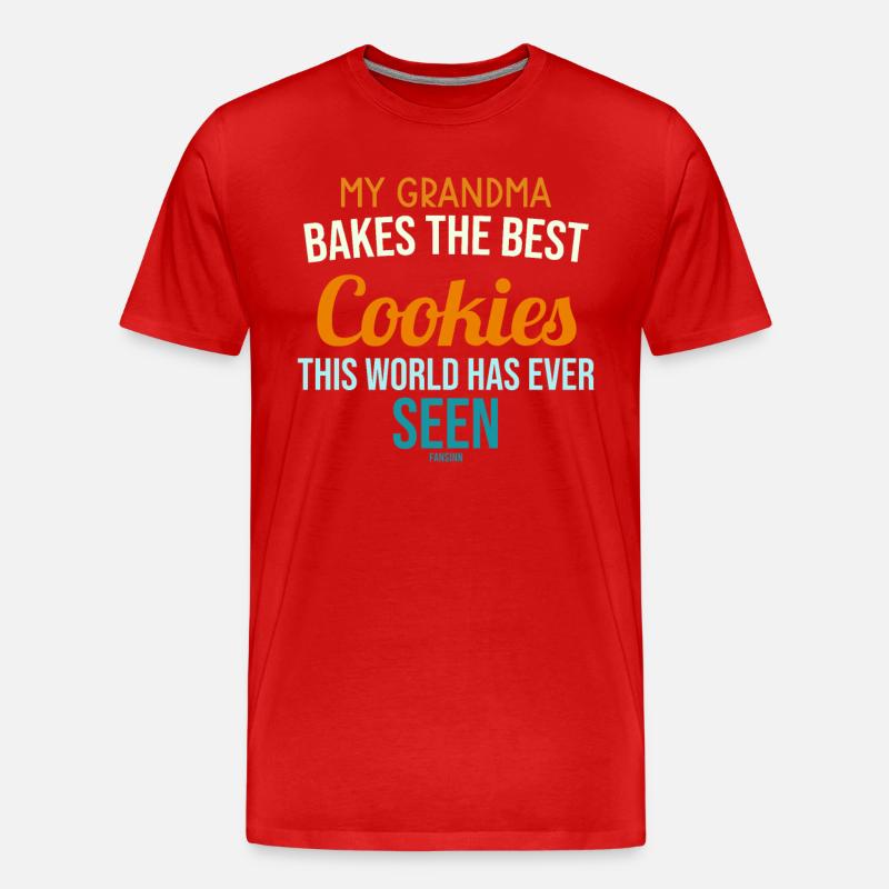 Oma Kekse backen Plätzchen Geschenk - Männer Premium Bio T-Shirt - Rot