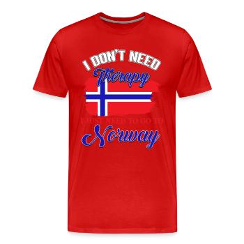 Norwegen, Reiseziel, Troll - Männer Premium Bio T-Shirt - Rot - Vorne - Damien (186cm)