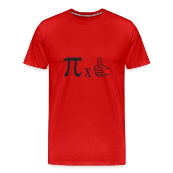 Maths Mathématiques meme Pi pouce nombre de cercles - T-shirt bio Premium Homme - rouge - Devant - Damien (186cm)