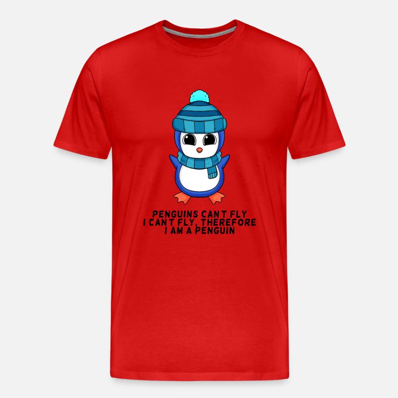 Ich bin ein Pinguin - Männer Premium Bio T-Shirt - Rot