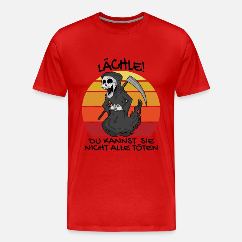 Sensenmann Retro Spruch lustig - Männer Premium Bio T-Shirt - Rot