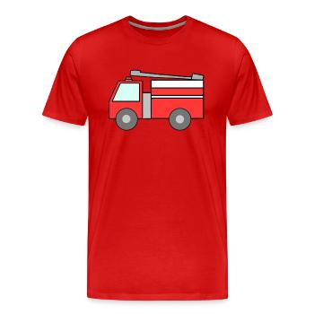 Pompiers - T-shirt bio Premium Homme - rouge - Devant - Damien (186cm)