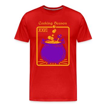 Halloween Cauldron Witchcraft Tarot Card - Men's Premium Organic T-Shirt - red - Front - Damien (186cm)