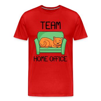 Home Office - Men's Premium Organic T-Shirt - red - Front - Damien (186cm)