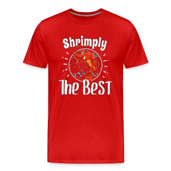 Garnelen Meeresfrüchte Lieblingsessen - Männer Premium Bio T-Shirt - Rot - Vorne - Damien (186cm)