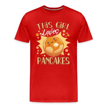 Pancake Maker Pancake Lover Funny Waffle - Men's Premium Organic T-Shirt - red - Front - Damien (186cm)