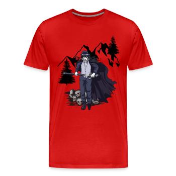 Horror Halloween Ghosts Witching Hour Mountain - Men's Premium Organic T-Shirt - red - Front - Damien (186cm)