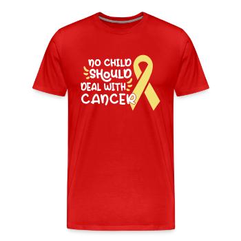 Childhood Cancer Awareness Month Mom Mother Gift - Men's Premium Organic T-Shirt - red - Front - Damien (186cm)