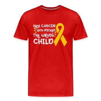 Childhood Cancer Awareness Month Mom Mother Gift - Men's Premium Organic T-Shirt - red - Front - Damien (186cm)