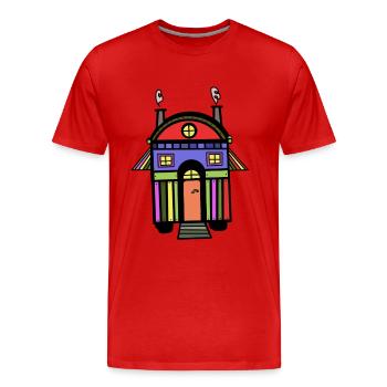 Construction trailer colorful colorful hippie house living eco - Men's Premium Organic T-Shirt - red - Front - Damien (186cm)