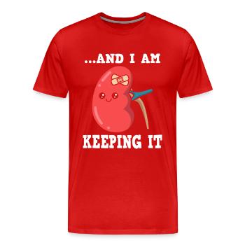 Kidney Transplant Kidney Donor Kidney Disease - Men's Premium Organic T-Shirt - red - Front - Damien (186cm)