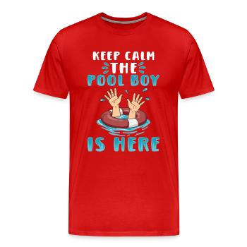Schwimmer Scuba Diving Pool Boy Wassersport - Männer Premium Bio T-Shirt - Rot - Vorne - Damien (186cm)