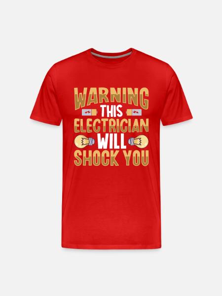 Electrician Electrical Engineer Lineman Electrical - Men's Premium Organic T-Shirt - red