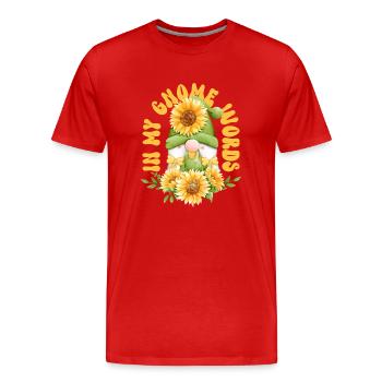 Gnomes de jardin Gnome Amant Drôle de Gnome Jardinage - T-shirt bio Premium Homme - rouge - Devant - Damien (186cm)