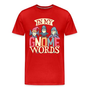 Garden Gnomes Gnome Lover Funny Gnome Gardening - Men's Premium Organic T-Shirt - red - Front - Damien (186cm)