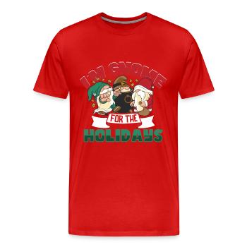 Gnomes de jardin Gnome Amant Drôle de Gnome Jardinage - T-shirt bio Premium Homme - rouge - Devant - Damien (186cm)