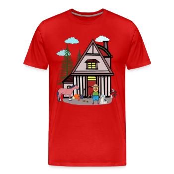 Agriculteur d’arachides Fermier Fermier Enfants Enfant - T-shirt bio Premium Homme - rouge - Devant - Damien (186cm)
