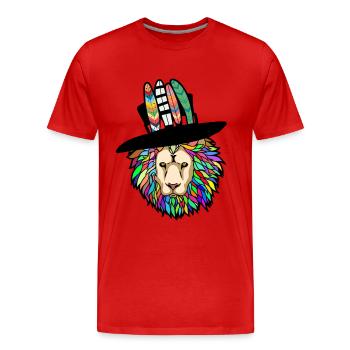 Tête de Lion Lion Lion - T-shirt bio Premium Homme - rouge - Devant - Damien (186cm)