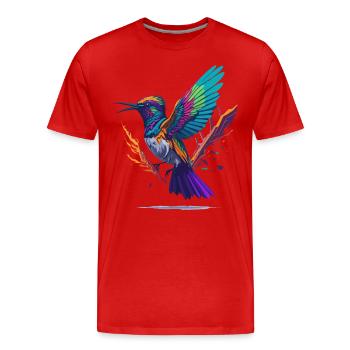 colibri - T-shirt bio Premium Homme - rouge - Devant - Damien (186cm)