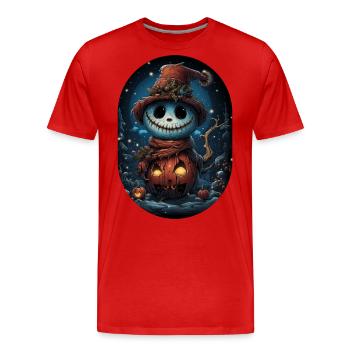 James the Friendly Halloween Snowman - Men's Premium Organic T-Shirt - red - Front - Damien (186cm)