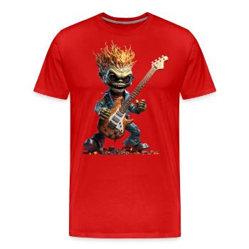 Diego der grüne Alien - Männer Premium Bio T-Shirt - Rot - Vorne - Damien (186cm)