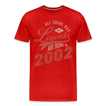 LEGENDS ARE BORN IN 2002born in 2002 anniversary 19 - Men's Premium Organic T-Shirt - red - Front - Damien (186cm)