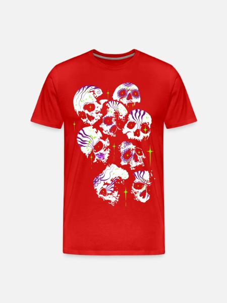 Skulls Skull Halloween Sugar Skulls - Men's Premium Organic T-Shirt - red