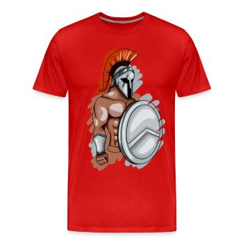 Spartans - Men's Premium Organic T-Shirt - red - Front - Damien (186cm)