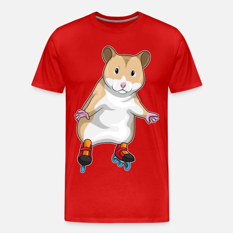 Hamster Inline skating Inline skates - Männer Premium Bio T-Shirt - Rot