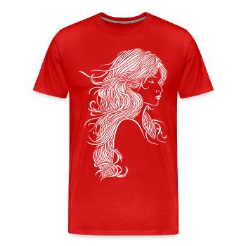 Weißhaariges Mädchen - Männer Premium Bio T-Shirt - Rot - Vorne - Damien (186cm)