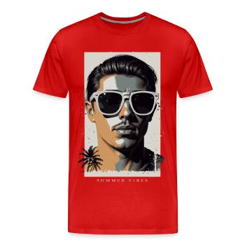 Cool hipsters - Men's Premium Organic T-Shirt - red - Front - Damien (186cm)
