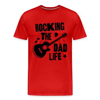 Faire basculer la vie de papa - T-shirt bio Premium Homme - rouge - Devant - Damien (186cm)
