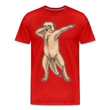 Danse hip hop suricate - T-shirt bio Premium Homme - rouge - Devant - Damien (186cm)