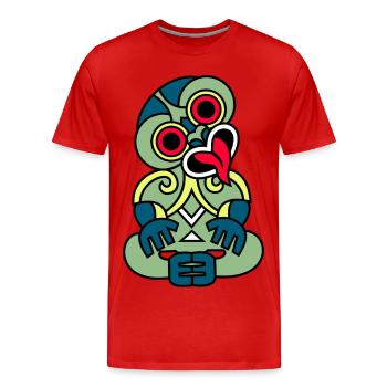 Hei Tiki Nouvelle-Zélande Maori - T-shirt bio Premium Homme - rouge - Devant - Damien (186cm)