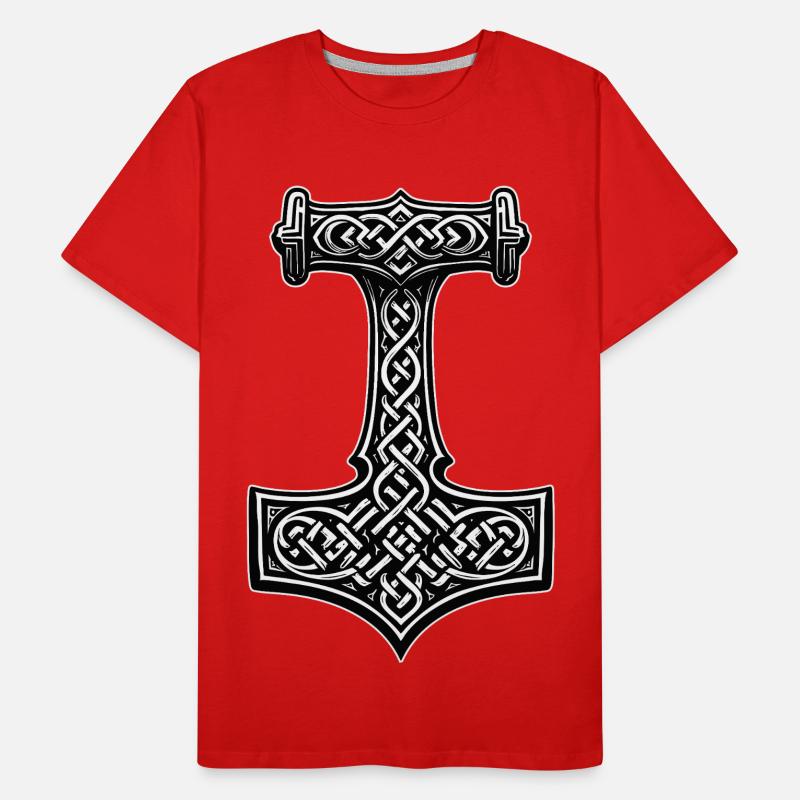 Mjölnir Wikinger Knotensymbol Männer Premium Bio T-Shirt