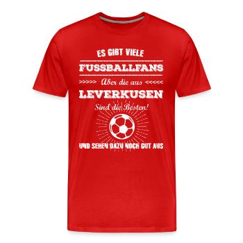 Leverkusen - Männer Premium Bio T-Shirt - Rot - Vorne - Damien (186cm)