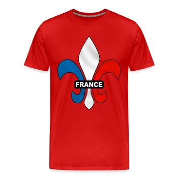 france - fleur de lys - T-shirt bio Premium Homme - rouge - Devant - Damien (186cm)