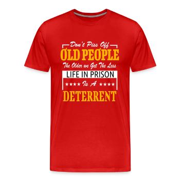 Don’t Piss Off Old People - cadeau pour les grands-parents - T-shirt bio Premium Homme - rouge - Devant - Damien (186cm)
