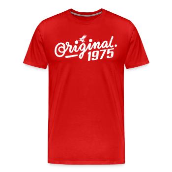 Cadeau d’anniversaire original 1975 - Vintage 1975 - T-shirt bio Premium Homme - rouge - Devant - Damien (186cm)