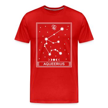 Aqueerius Lesbienne - T-shirt bio Premium Homme - rouge - Devant - Damien (186cm)