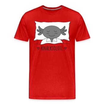 Axolotl Knacksolotl knacken pennen schlafen - Männer Premium Bio T-Shirt - Rot - Vorne - Damien (186cm)