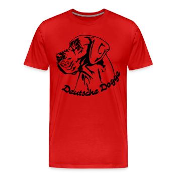 Deutsche Dogge schwarz - Männer Premium Bio T-Shirt - Rot - Vorne - Damien (186cm)