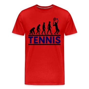 Tennis Evolution Schläger Sport - Männer Premium Bio T-Shirt - Rot - Vorne - Damien (186cm)