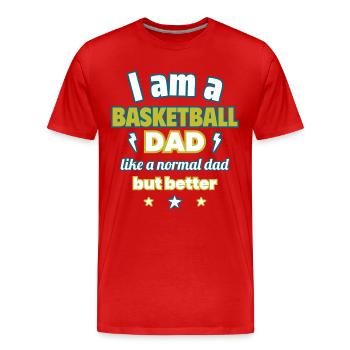 Papa Basketballer, Vatertagsgeschenk - Männer Premium Bio T-Shirt - Rot - Vorne - Damien (186cm)