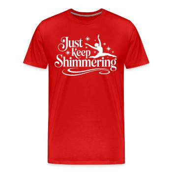 Just Keep Shimmer nageur synchronisé - T-shirt bio Premium Homme - rouge - Devant - Damien (186cm)