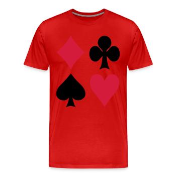Karten - Poker - Männer Premium Bio T-Shirt - Rot - Vorne - Damien (186cm)