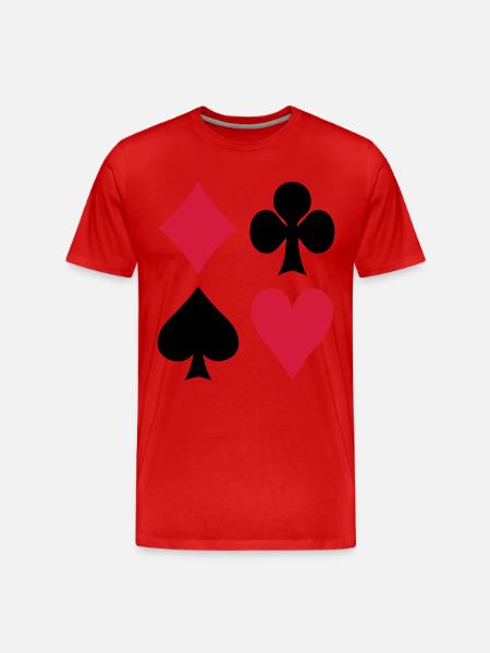 Karten - Poker - Männer Premium Bio T-Shirt - Rot