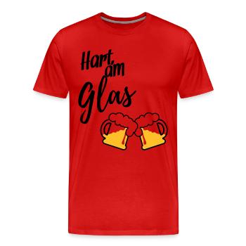 Hart am Glas - Männer Premium Bio T-Shirt - Rot - Vorne - Damien (186cm)