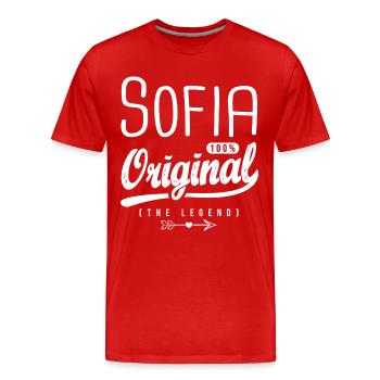 Sofia ORIGINAL personalisierte arabische Name Sofia - Männer Premium Bio T-Shirt - Rot - Vorne - Damien (186cm)